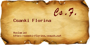 Csanki Florina névjegykártya